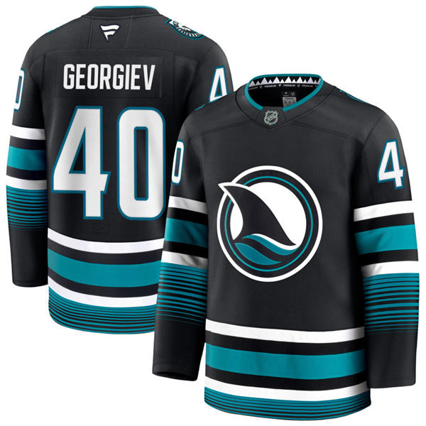 Mens San Jose Sharks #40 Alexandar Georgiev Fanatics Black Alternate Premium Jersey