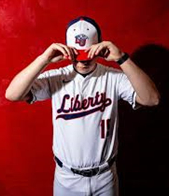 Mens Youth Liberty Flames #19 Jack Frankel White Pullover College Baseball Game Jersey
