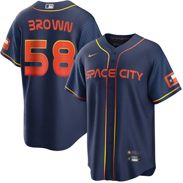 Women's Houston Astros #58 Hunter Brown Navy City Connect Edition Jersey