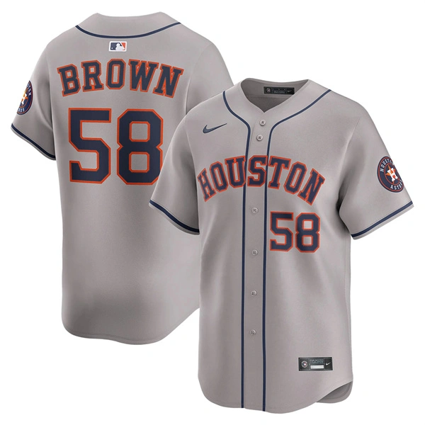 Women's Houston Astros #58 Hunter Brown Nike Road Gray Limited Jersey