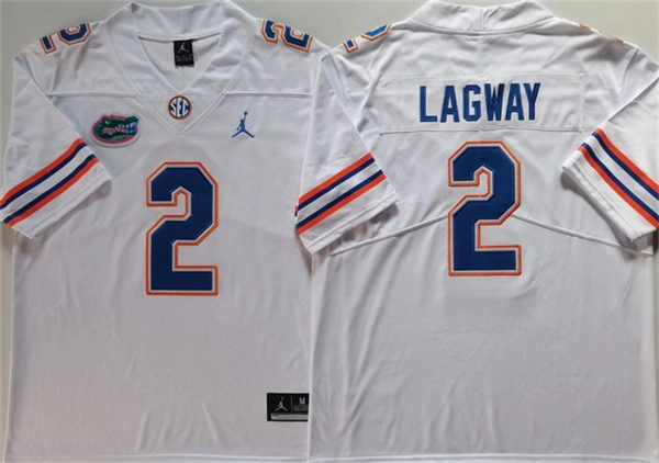 Mens Florida Gators #2 DJ Lagway White College Football Game Jersey
