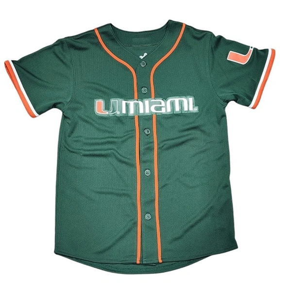 Miami Hurricanes Custom Green Umiami Baseball Throwback Jersey