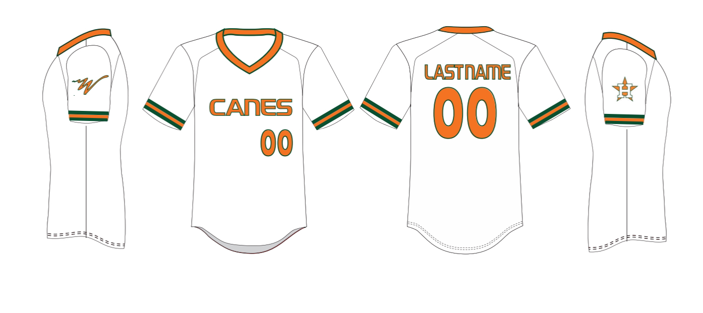 Miami Hurricanes Custom White Pullover Canes Throwback  Baseball Jersey