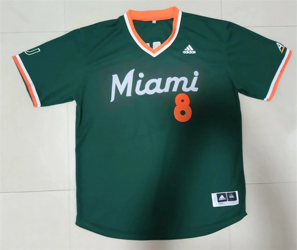 Miami Hurricanes #8 Ryan Braun Adidas Green Pullover Baseball Jersey