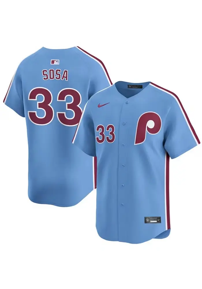 Mens Philadelphia Phillies #33 Edmundo Sosa Nike Light Blue Alternate Limited Jersey