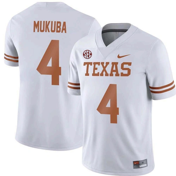 Mens Youth Texas Longhorns #4 Andrew Mukuba 2024 White Football Game Jersey