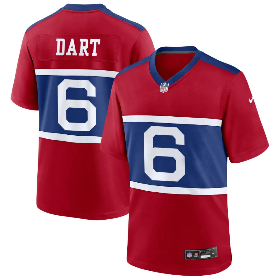 Youth New York Giants #6 Jaxson Dart Century Red 100TH Season Commemorative Jersey
