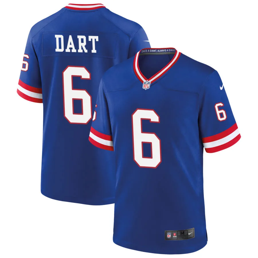 Youth New York Giants #6 Jaxson Dart Nike Royal Classic Limited Jersey