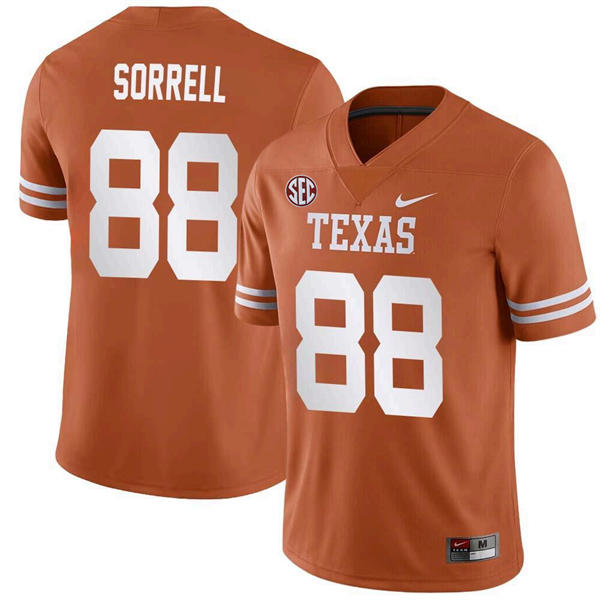 Mens Texas Longhorns #88 Barryn Sorrell 2024 SEC Orange College Football Game Jersey