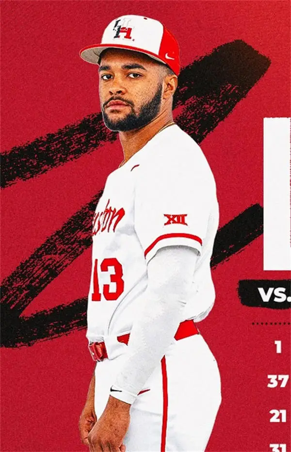 Houston Cougars #13 Malachi Lott 2025 XII White Houston Baseball Game Jersey