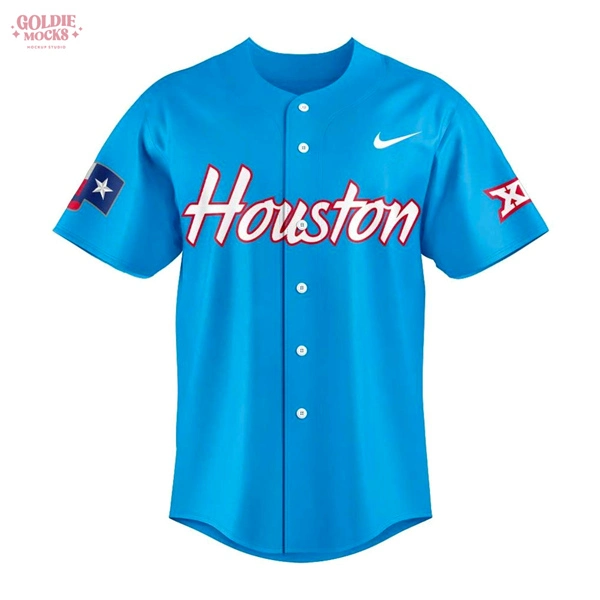 Houston Cougars Blank 2025 XII Light Blue Baseball Team Jersey