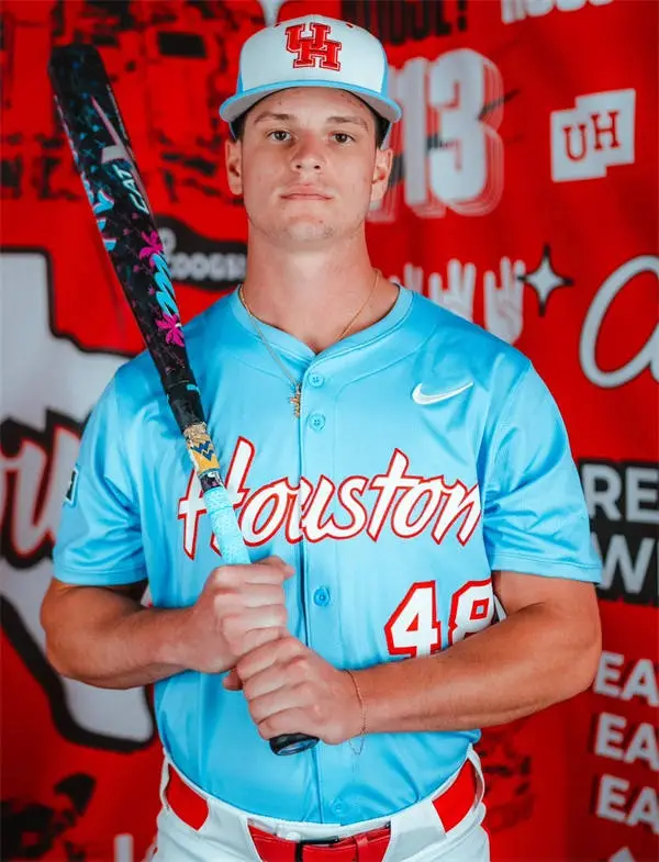 Houston Cougars #48 Jake Tatom 2025 XII Light Blue Baseball Game Jersey