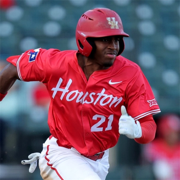 Houston Cougars #21 Tre Broussard 2025 XII Red Houston Baseball Game Jersey