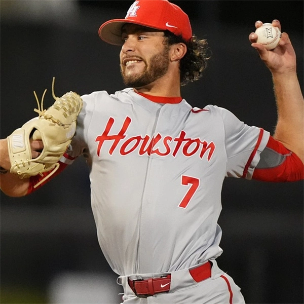 Houston Cougars #7 Antoine Jean 2025 XII Gray Houston Baseball Game Jersey