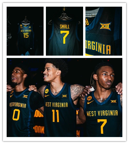West Virginia Mountaineers Custom Black Alternate Basketball Game Jersey