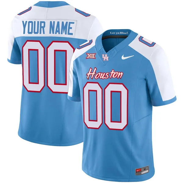 Houston Cougars Custom XII Blue White Special Football Limited Jersey
