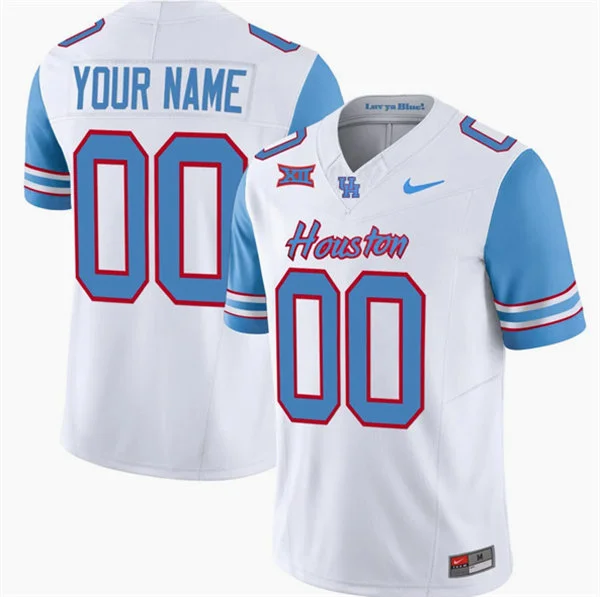 Houston Cougars Custom XII White Blue Special Football Limited Jersey