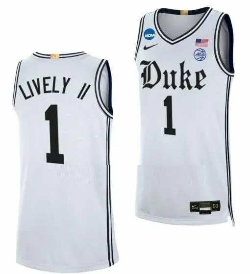 Duke Blue Devils #1 Dereck Lively II White College Basketball Game Jersey