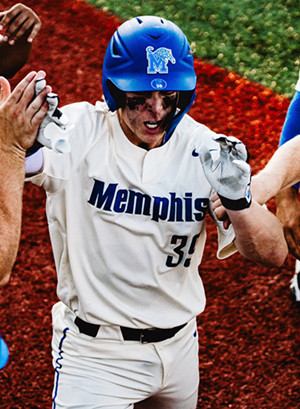Memphis Tigers #39 Jack Pitts White Two Button Pullover College Baseball Game Jersey