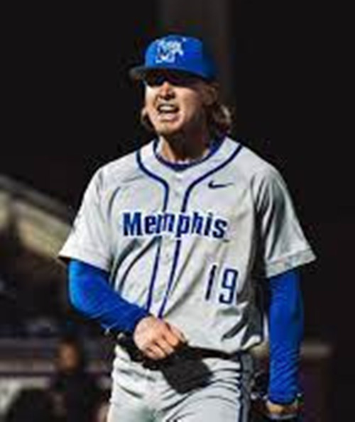 Memphis Tigers #19 Davis Oswalt Gray College Baseball Game Jersey