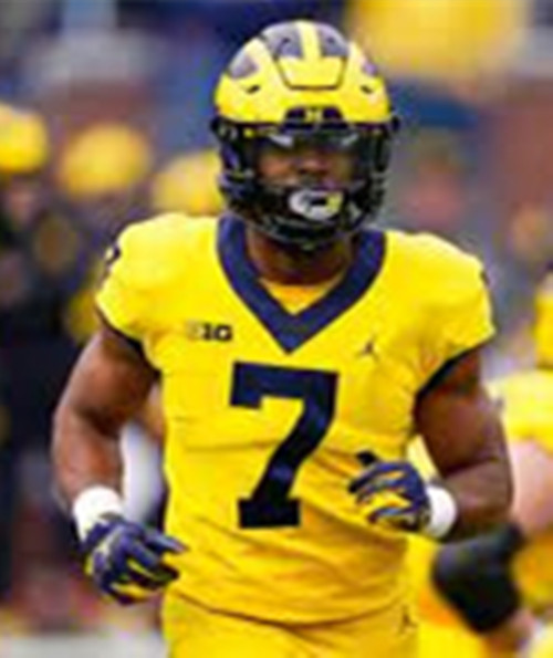 Michigan Wolverines #7 TJ Metcalf Gold College Football Game Jersey