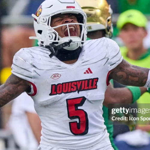 Louisville Cardinals #5 Caullin Lacy Adidas 2025 White College Football Jersey