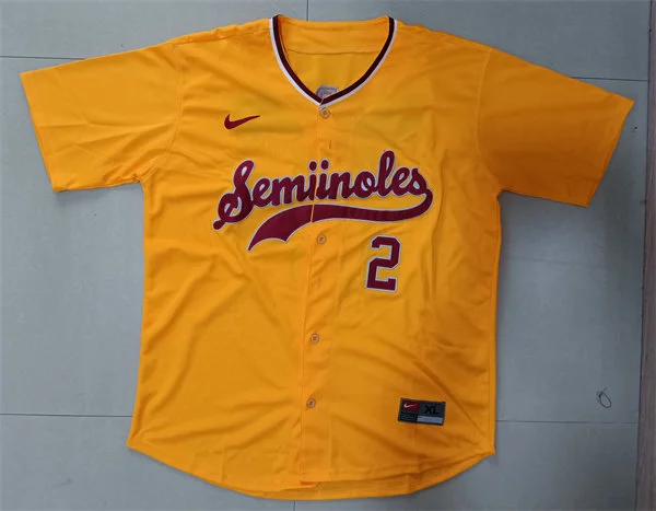 Florida State Seminoles #2 Deion Sanders Gold Baseball Throwback Jersey