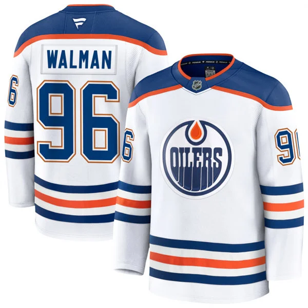 Men's Edmonton Oilers #96 Jake Walman Fanatics Away White Player Jersey