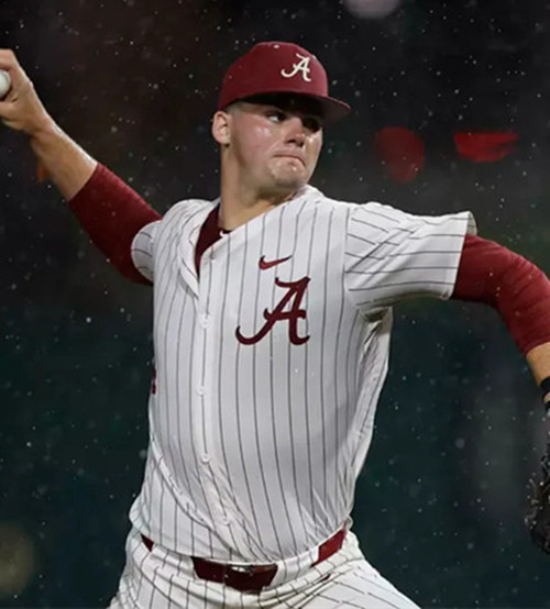 Alabama Crimson Tide #4 Riley Quick White Pinstripe College Baseball Game Jersey