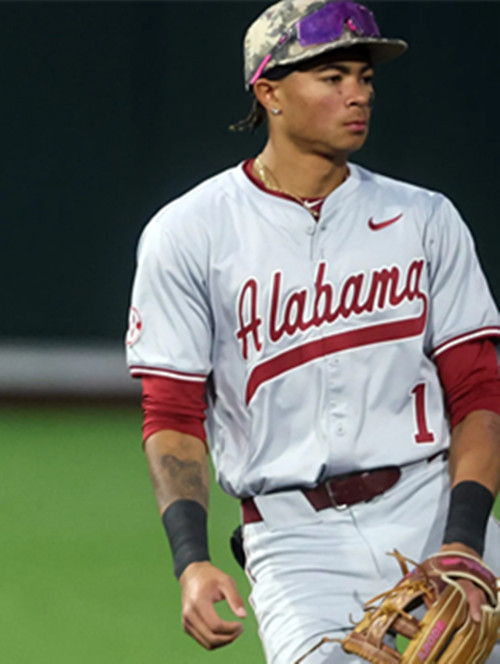 Alabama Crimson Tide #1 Justin Lebron 2025 Gray College Baseball Game Jersey