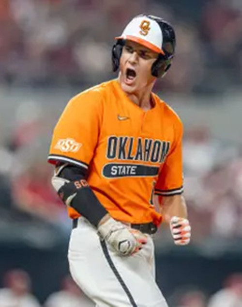 Oklahoma State Cowboys#10 Nolan Schubart  Orange Two Button PulloverCollege Baseball Game Jersey
