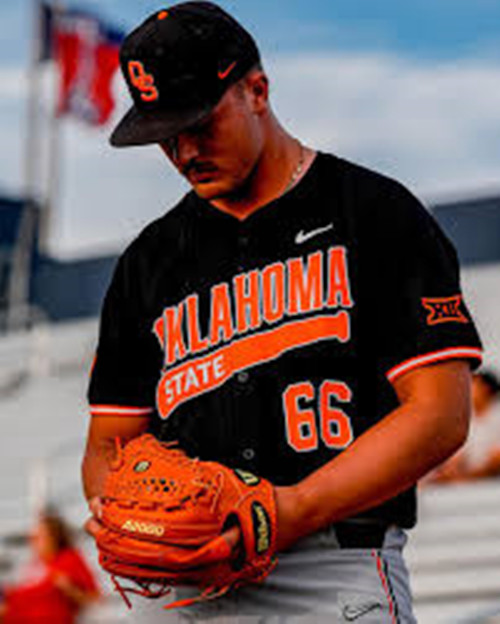 Oklahoma State Cowboys#66 Mario Pesca Black College Baseball Game Jersey