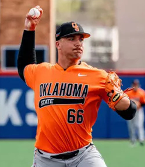 Oklahoma State Cowboys#66 Mario Pesca Orange Two Button Pullover College Baseball Game Jersey