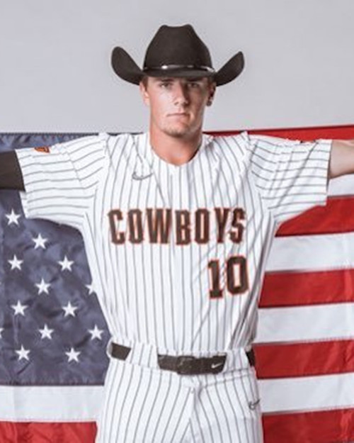 Oklahoma State Cowboys#10 Nolan Schubart 2025 White Pinstripe College Baseball Game Jersey