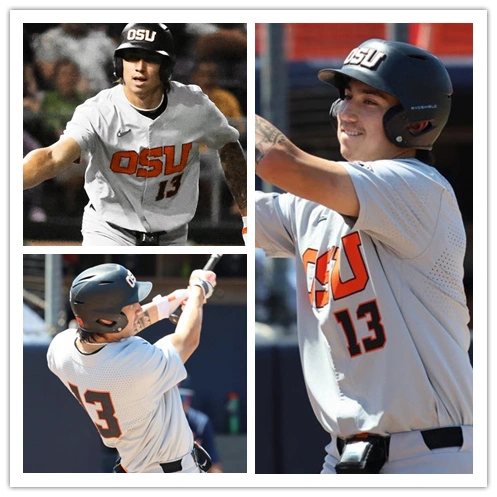 Oregon State Beavers #13 Aiva Arquette Gray OSU Baseball Game Jersey