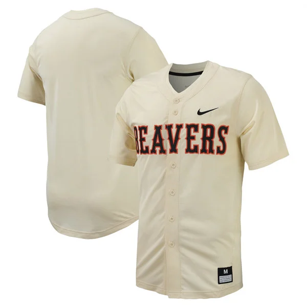 Oregon State Beavers Blank Cream Baseball Game Jersey