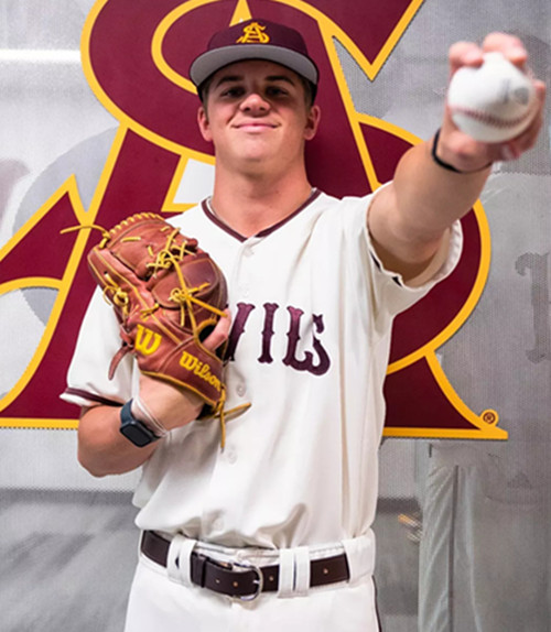Arizona State Sun Devils #28 Easton Barrett White Devils College Baseball Game Jersey