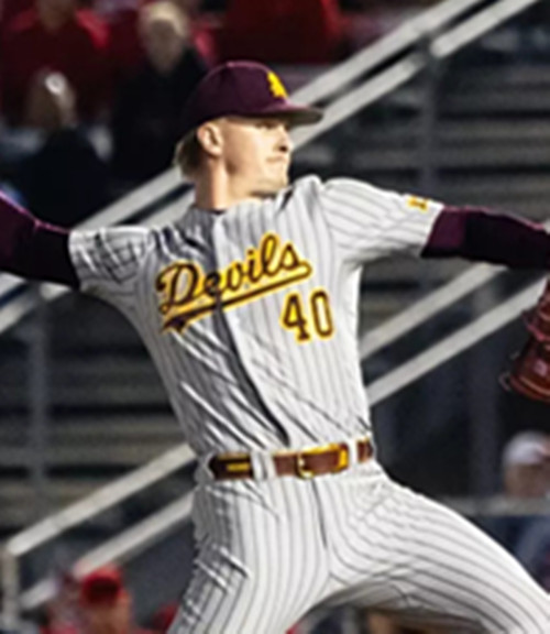 Arizona State Sun Devils #40 Jonah Giblin adidas Gray Pinstripe 2025 XII Baseball Game Jersey
