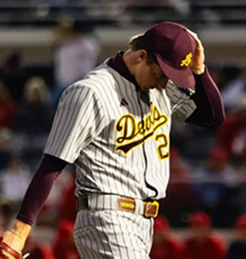Arizona State Sun Devils #28 Easton Barrett adidas Gray Pinstripe 2025 XII Baseball Game Jersey