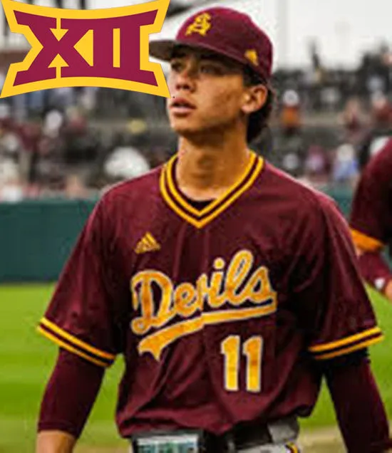 Arizona State Sun Devils #11 Kien Vu Maroon Pullover College Baseball Game Jersey