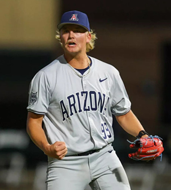 Arizona Wildcats #99 Garrett Hicks 2025 Gray College Baseball Game Jersey