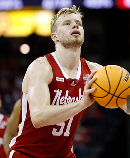 Nebraska Cornhuskers #51 Rienk Mast Scarlet With Whte Strip College Basketball Game Jersey