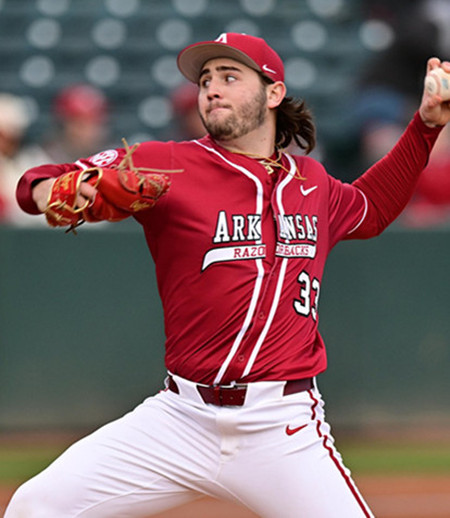Arkansas Razorbacks #33 Zach Root Maroon Retro College Baseball Game Jersey