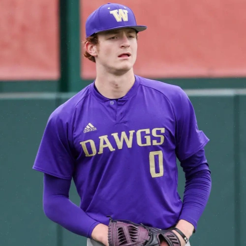 Washington Huskies #0 Isaac Yeager Purple adidas  Baseball Game Team Jersey