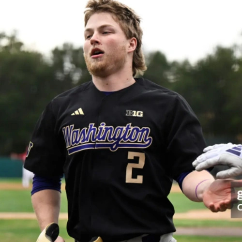 Washington Huskies #2 Colton Bower black adidas Button-Up Baseball Game Team Jersey