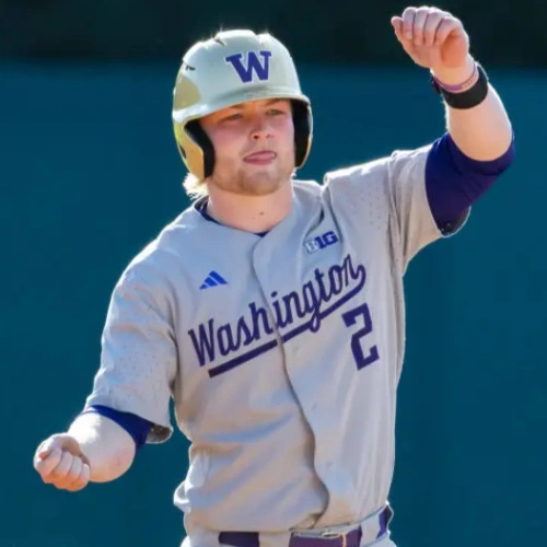 Washington Huskies #2 Colton Bower Grey adidas Button-Up Baseball Game Team Jersey