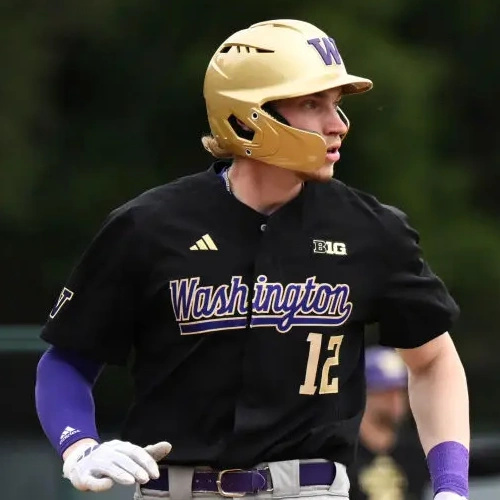Washington Huskies #12 Casen Taggart black adidas Button-Up Baseball Game Team Jersey