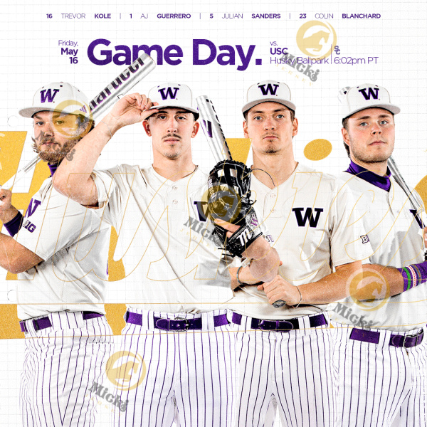 Washington Huskies Custom white two-Button Pullover adidas Button-Up Baseball Game Jersey