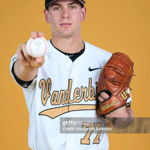 Vanderbilt Commodores #77 Alex Kranzler Nike 2025 White Gold College Game Baseball Jersey