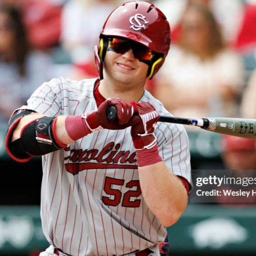 South Carolina Gamecocks #52 Jase Woita Away-Pinstripes Pinstripe Full Button Baseball Game Jersey